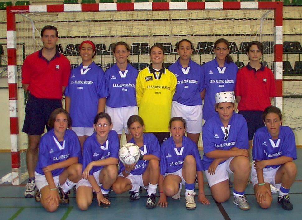 Antonio Gallardo Martínez IES Alonso Sánchez campeón de Andalucía y subcampeón de España de fútbol sala femenino en 2002